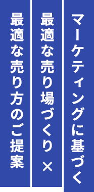 マーケティングに基づく最適な売り場づくりと最適な売り方のご提案